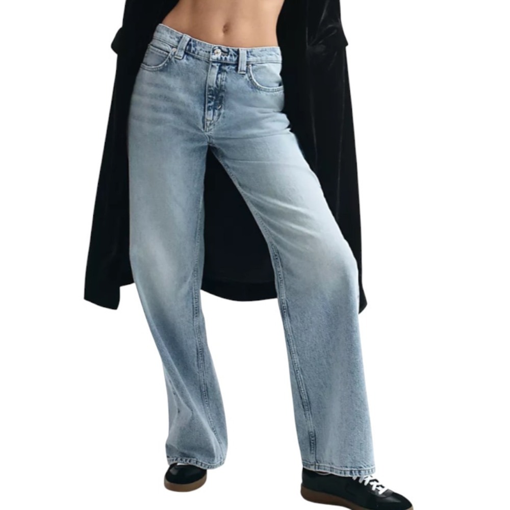 WE THE FREE PEOPLE Tinsley Baggy High Rise Jeans FREE BIRD Light Stonewash 30